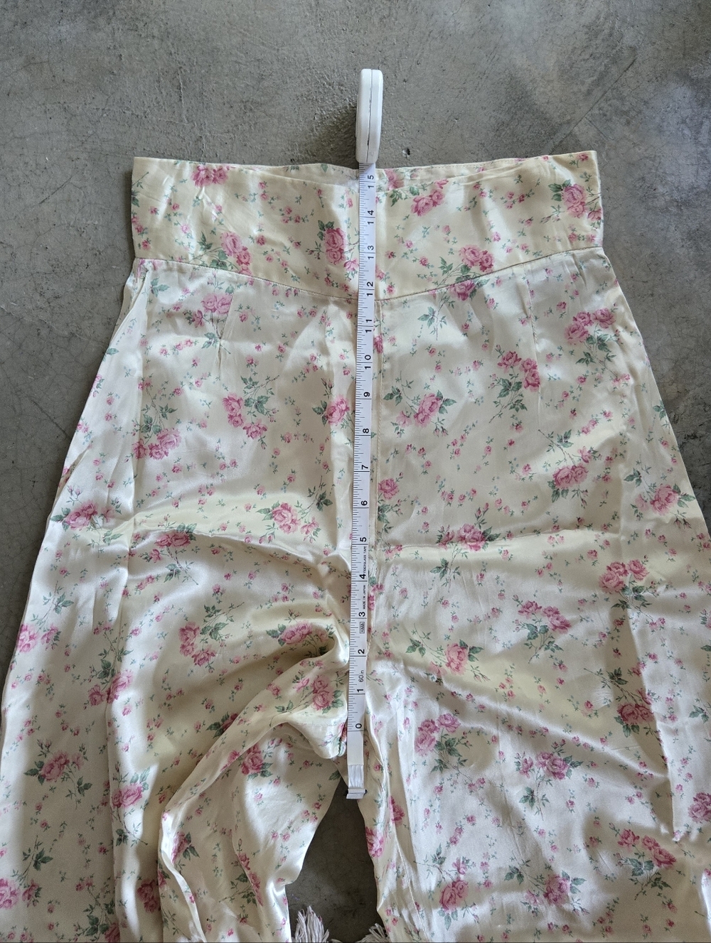 Vintage 60s 70s Does 30s Floral Top And Ultra Wide Leg Pant Suit Set XS S - Picture 13 of 16